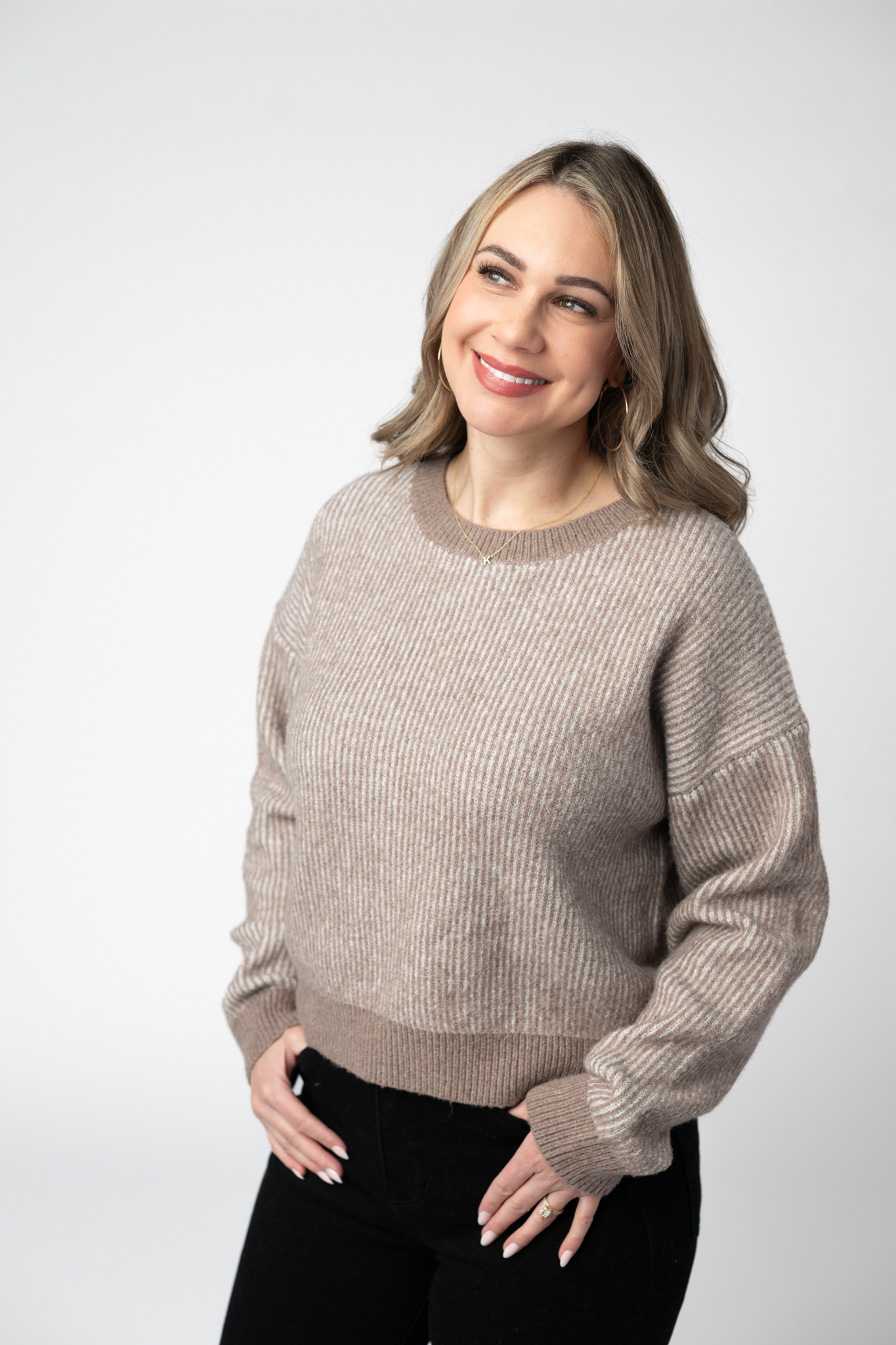 Michelle Mae Cozy Crew Sweater - Mocha