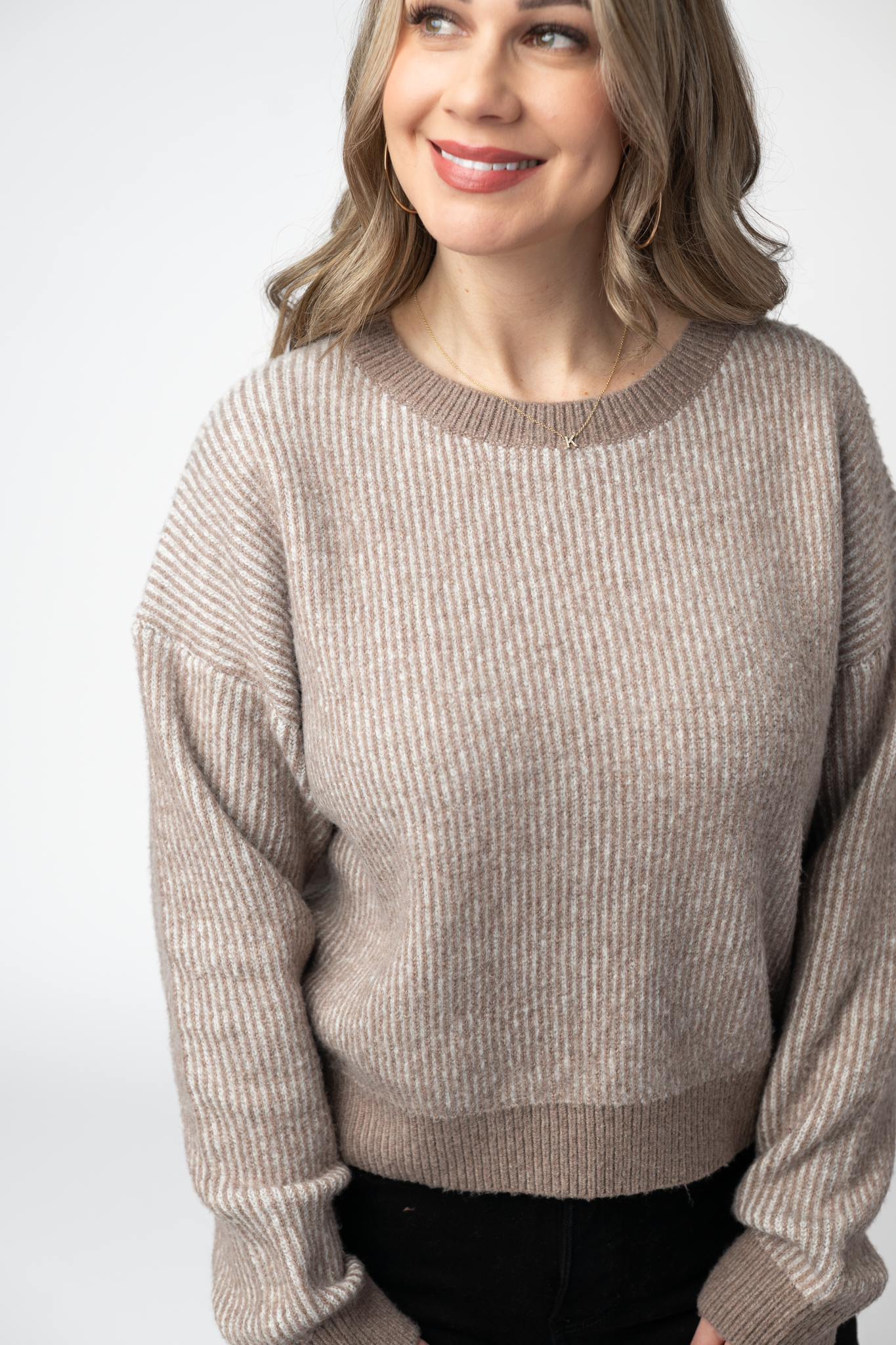 Michelle Mae Cozy Crew Sweater - Mocha