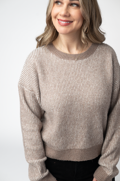 Michelle Mae Cozy Crew Sweater - Mocha