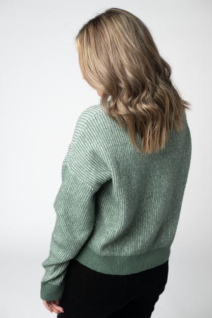 Michelle Mae Josie Cozy Crew Sweater - Sage