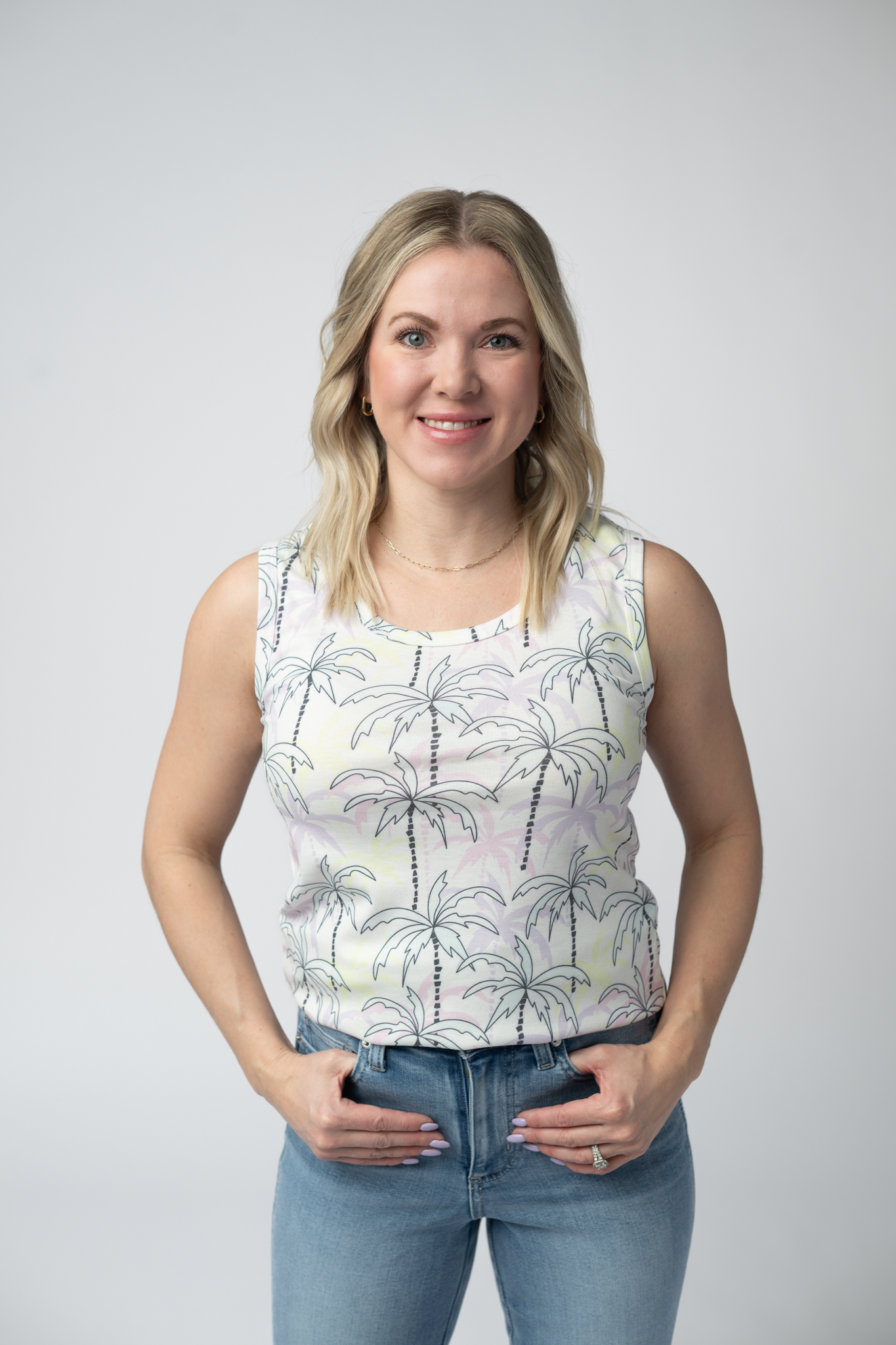 Michelle Mae Ava Tank - Neon Palm