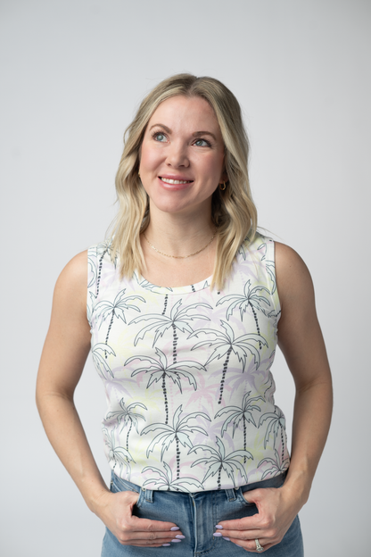 Michelle Mae Ava Tank - Neon Palm