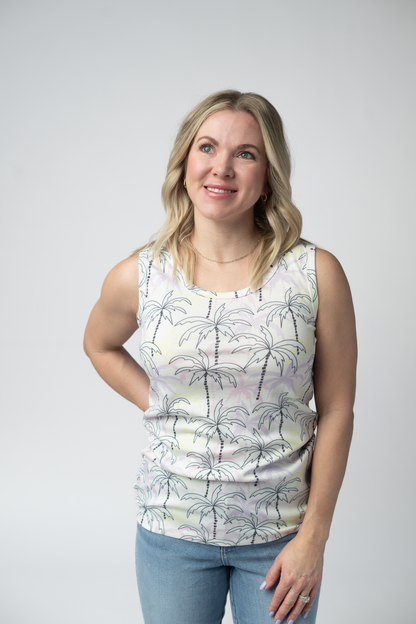 Michelle Mae Ava Tank - Neon Palm