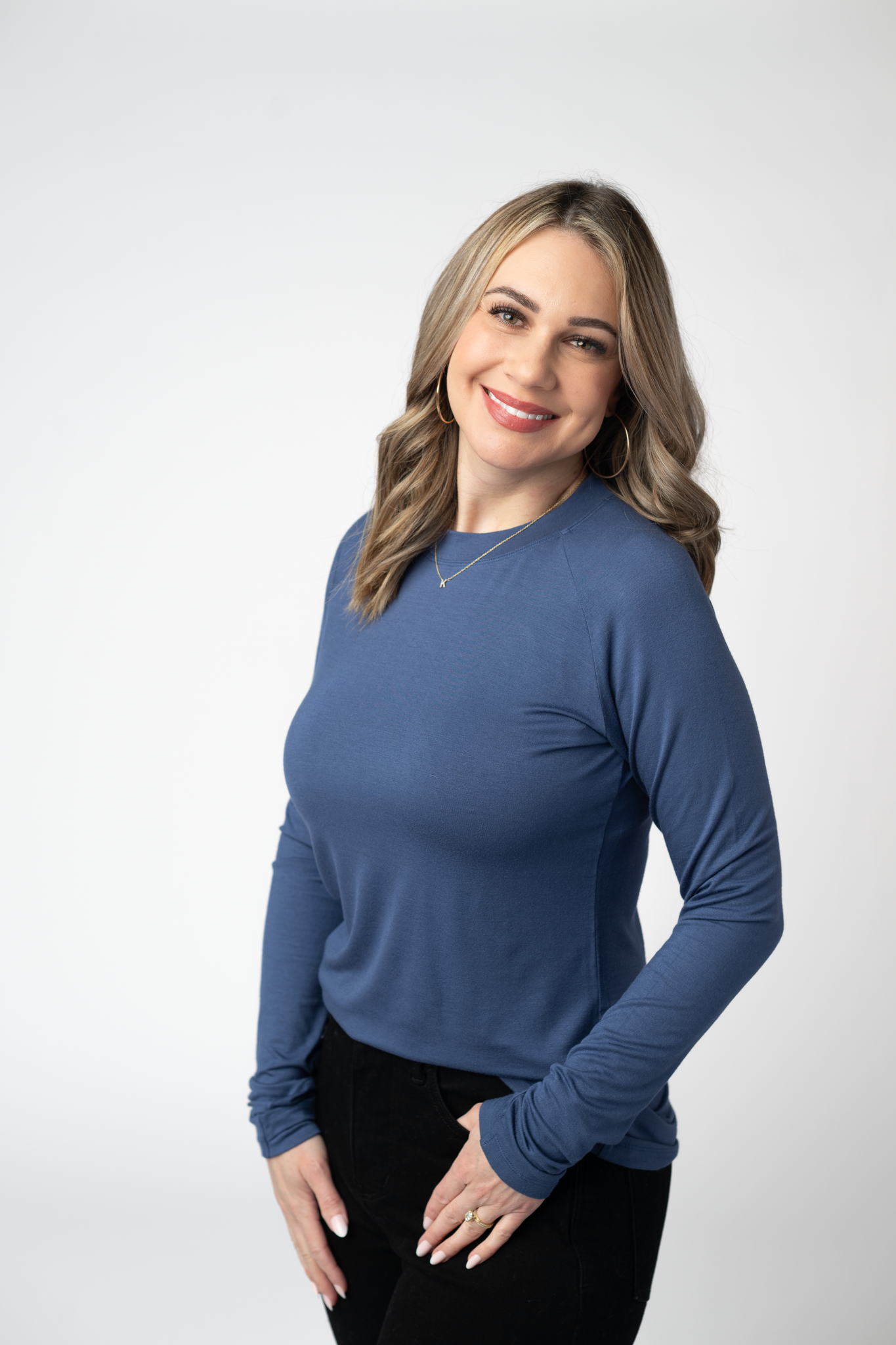 Michelle Mae Blair Long Sleeve Top - Blue