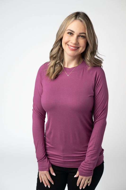 PREORDER: Michelle Mae Blair Long Sleeve Top - Mulberry
