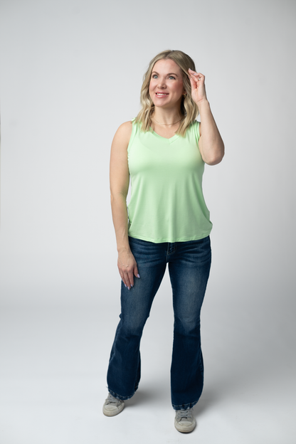 Michelle Mae Noelle Tank - Lime