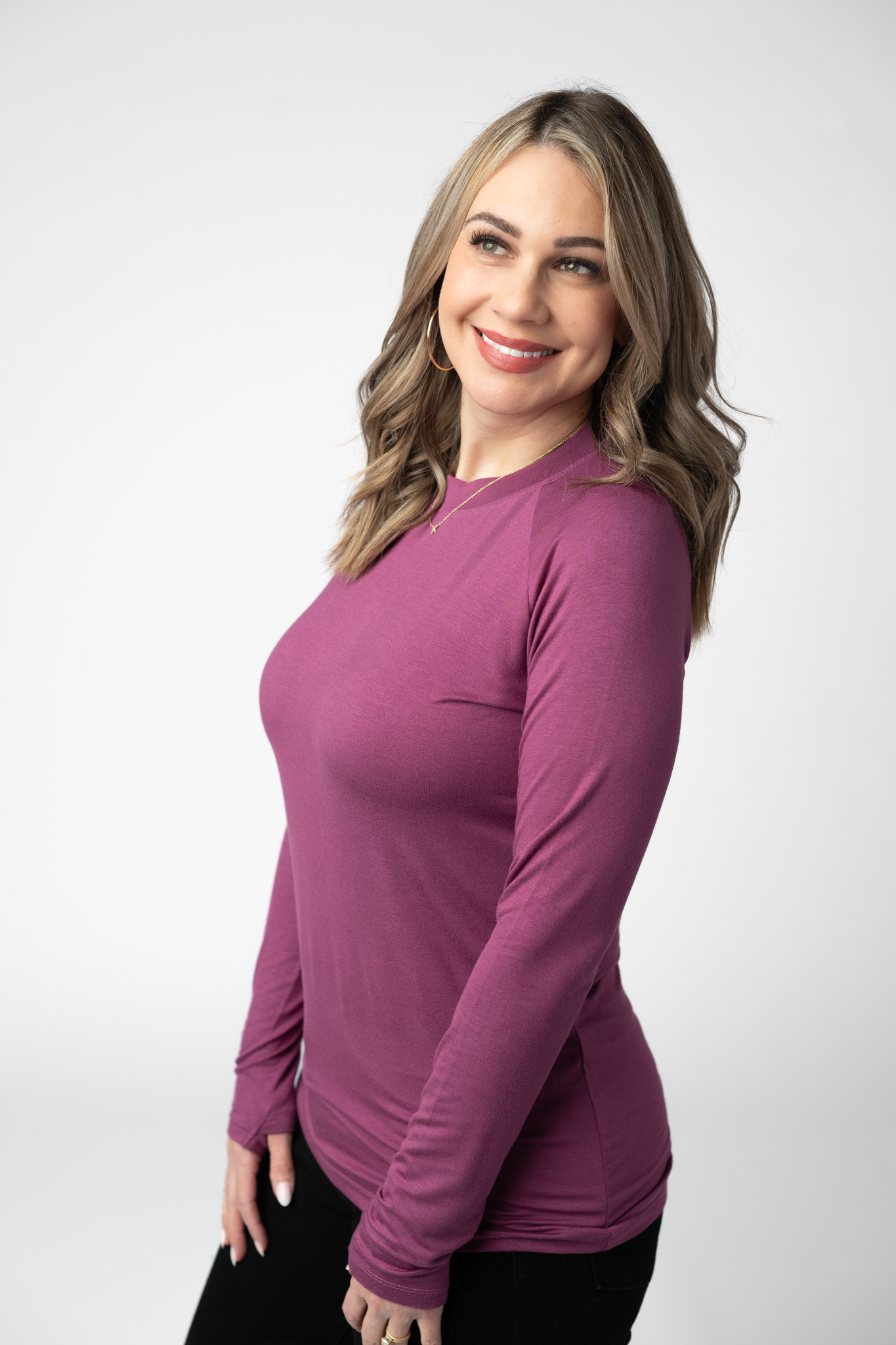 PREORDER: Michelle Mae Blair Long Sleeve Top - Mulberry