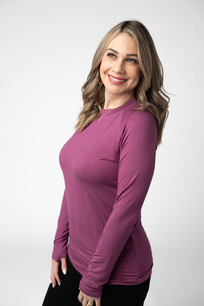 PREORDER: Michelle Mae Blair Long Sleeve Top - Mulberry
