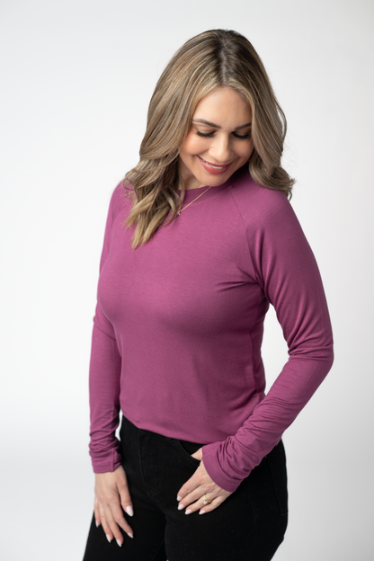 PREORDER: Michelle Mae Blair Long Sleeve Top - Mulberry