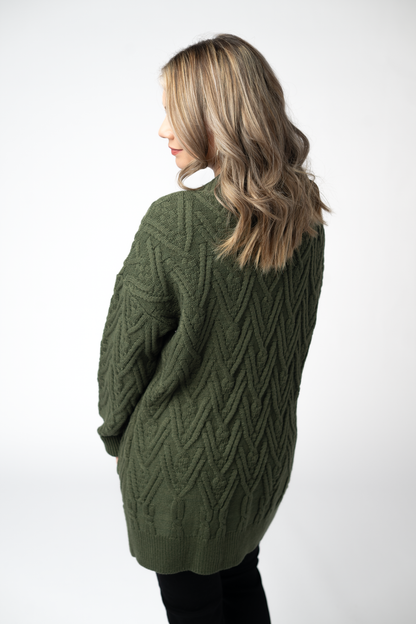 Michelle Mae Brooks Button Sweater Cardigan - Olive