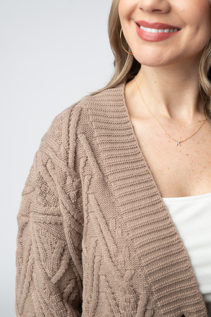 Michelle Mae Brooks Button Sweater Cardigan - Mocha