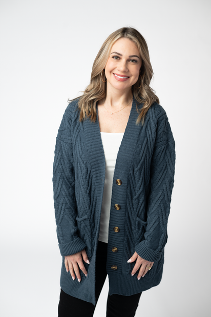 Michelle Mae Brooks Button Sweater Cardigan - Navy