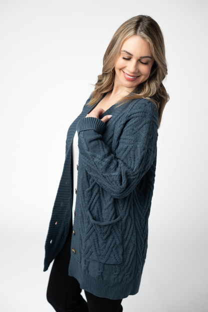 Michelle Mae Brooks Button Sweater Cardigan - Navy