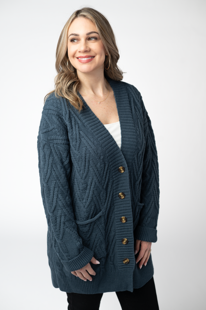 Michelle Mae Brooks Button Sweater Cardigan - Navy