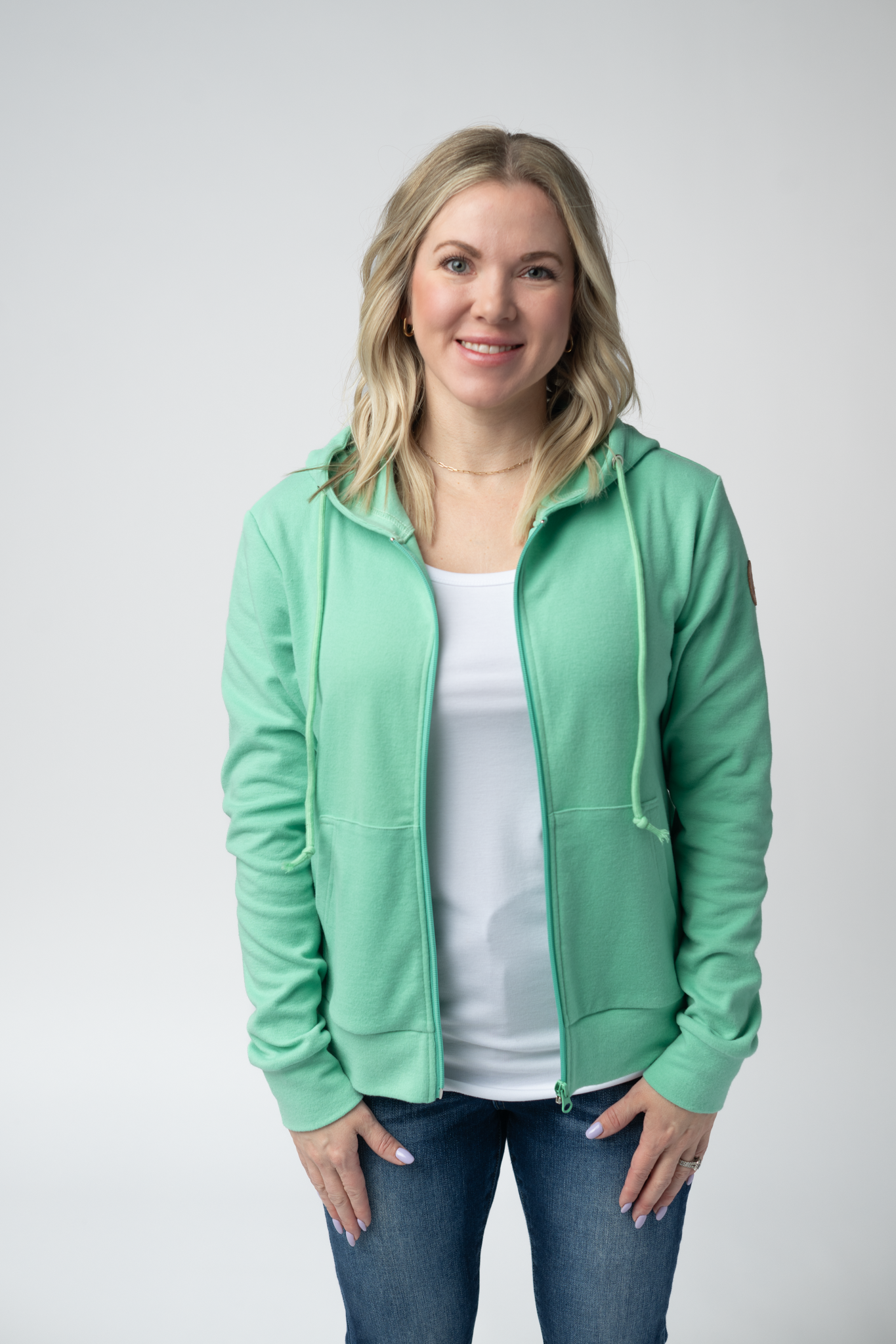 Michelle Mae Fullzip Hoodie - Aquamarine