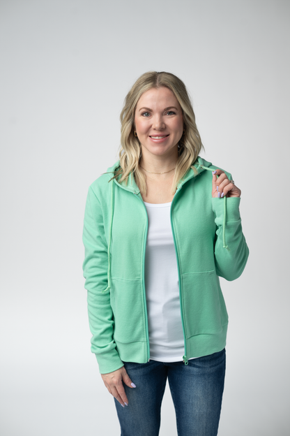 Michelle Mae Fullzip Hoodie - Aquamarine