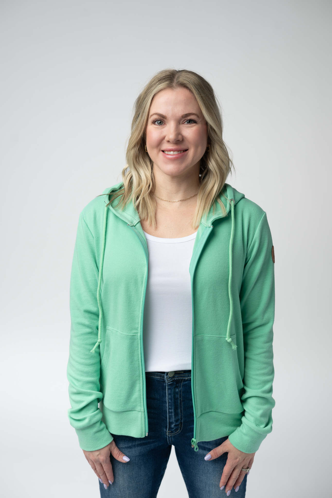 Michelle Mae Fullzip Hoodie - Aquamarine