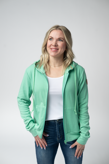 Michelle Mae Fullzip Hoodie - Aquamarine