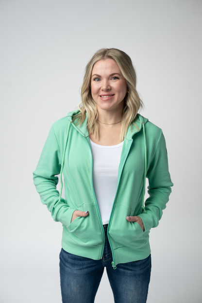 Michelle Mae Fullzip Hoodie - Aquamarine