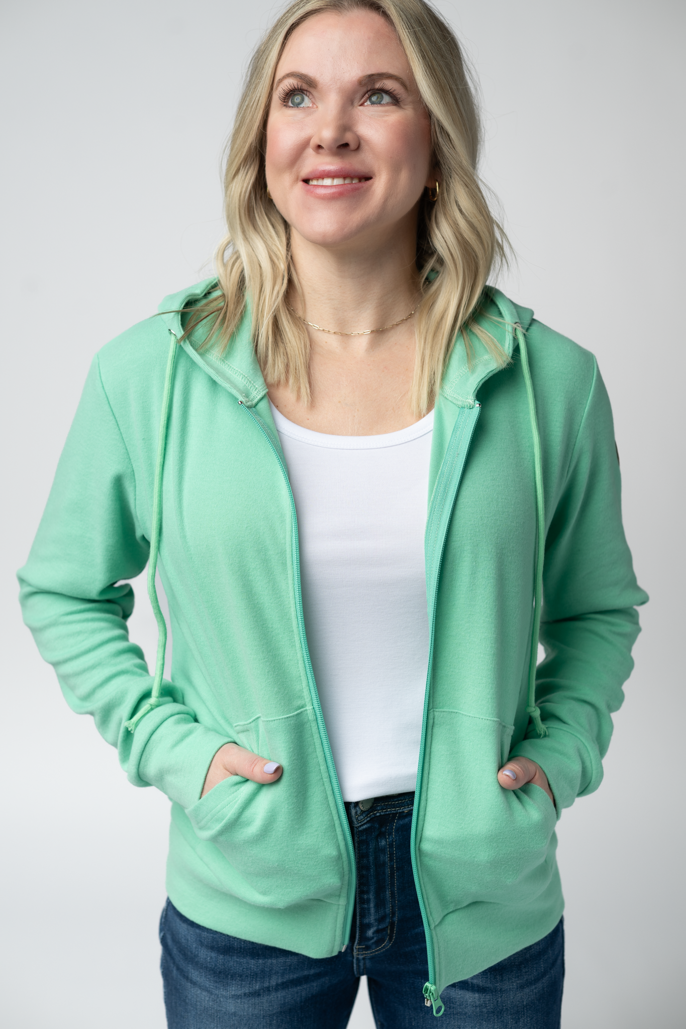 Michelle Mae Fullzip Hoodie - Aquamarine