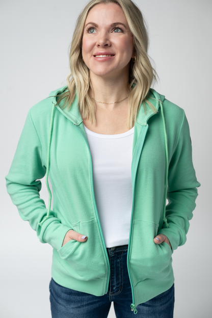 Michelle Mae Fullzip Hoodie - Aquamarine