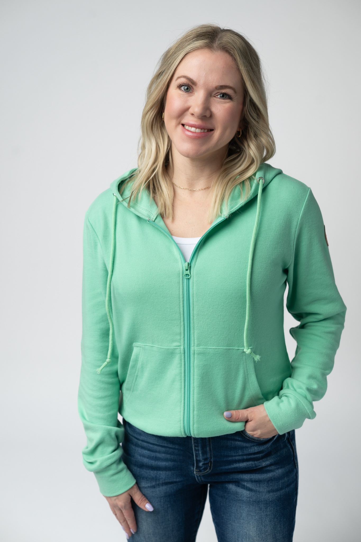 Michelle Mae Fullzip Hoodie - Aquamarine