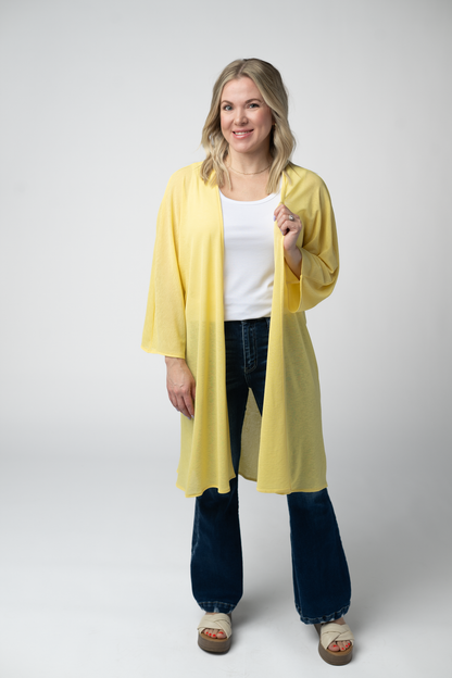 Michelle Mae Ellie Cover-Up Kimono - Lemon