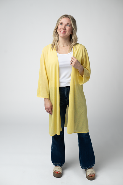Michelle Mae Ellie Cover-Up Kimono - Lemon
