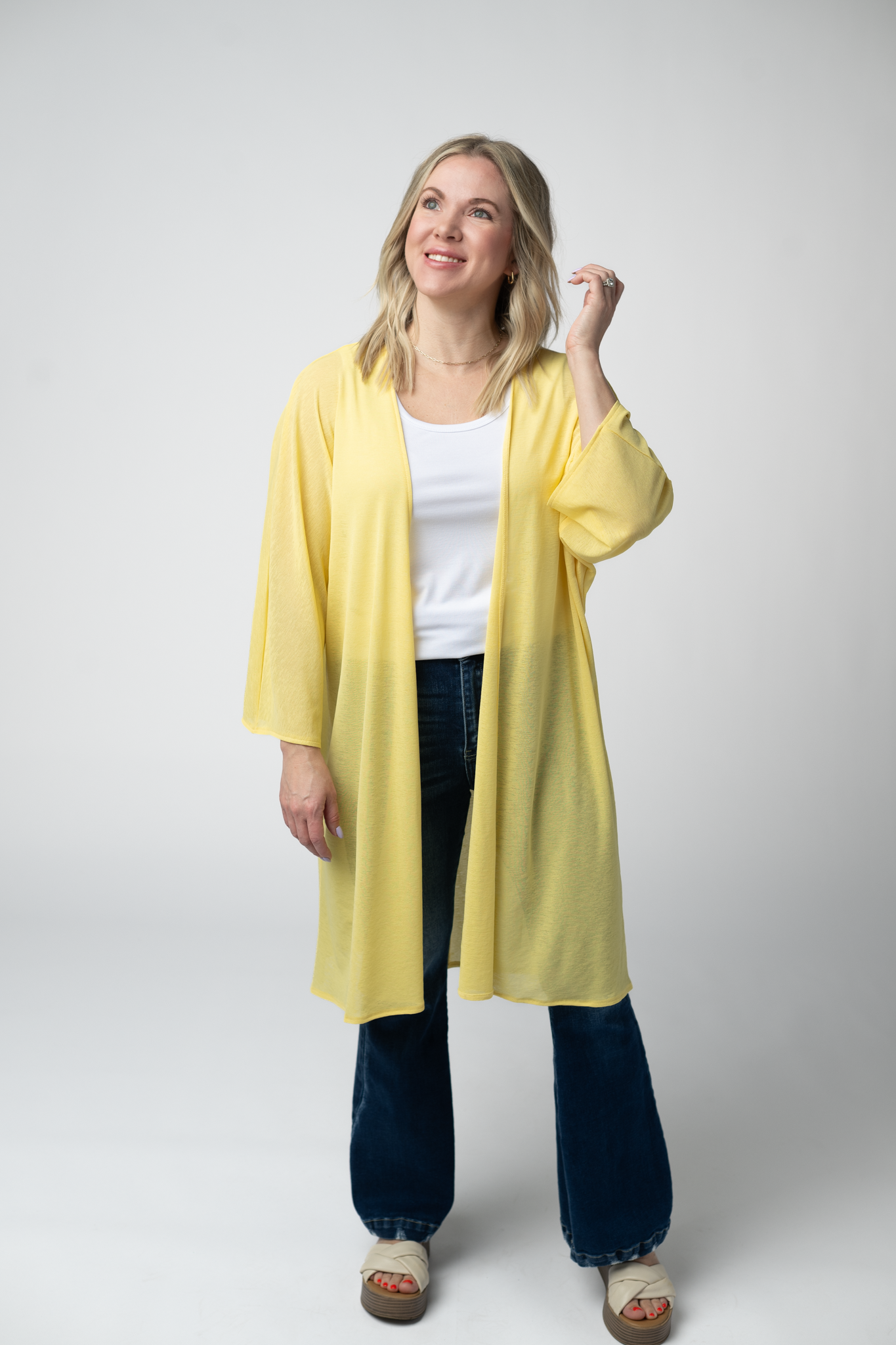 Michelle Mae Ellie Cover-Up Kimono - Lemon