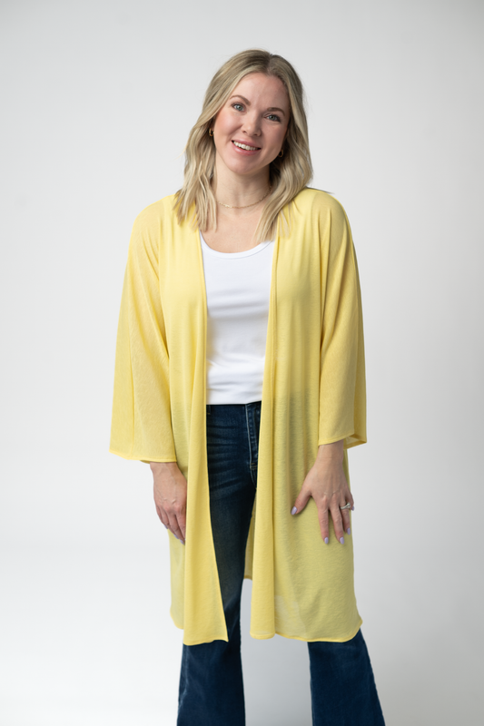 Michelle Mae Ellie Cover-Up Kimono - Lemon