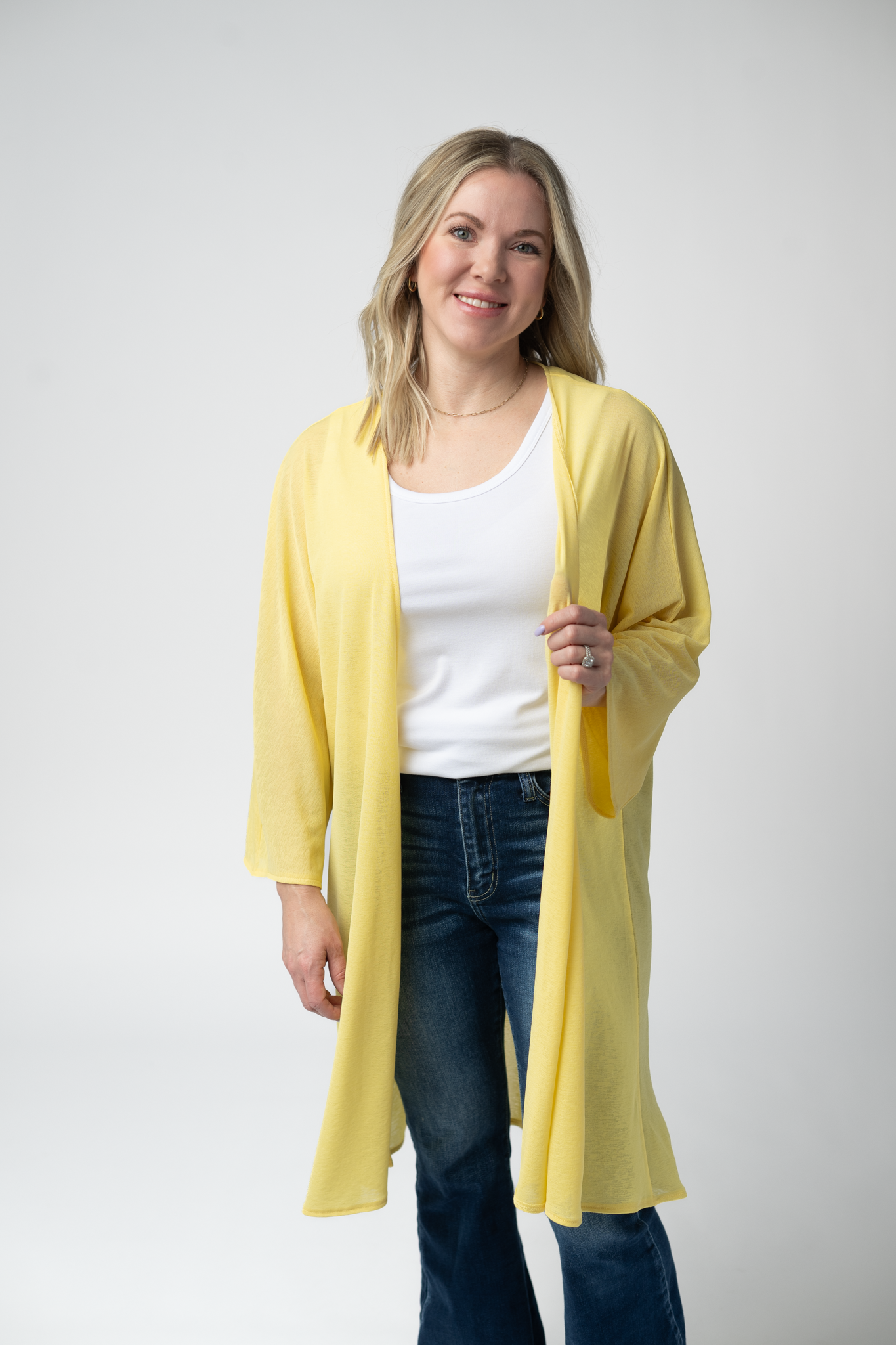 Michelle Mae Ellie Cover-Up Kimono - Lemon