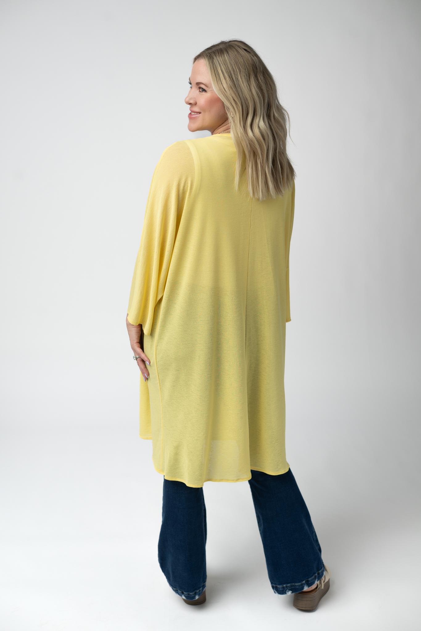 Michelle Mae Ellie Cover-Up Kimono - Lemon