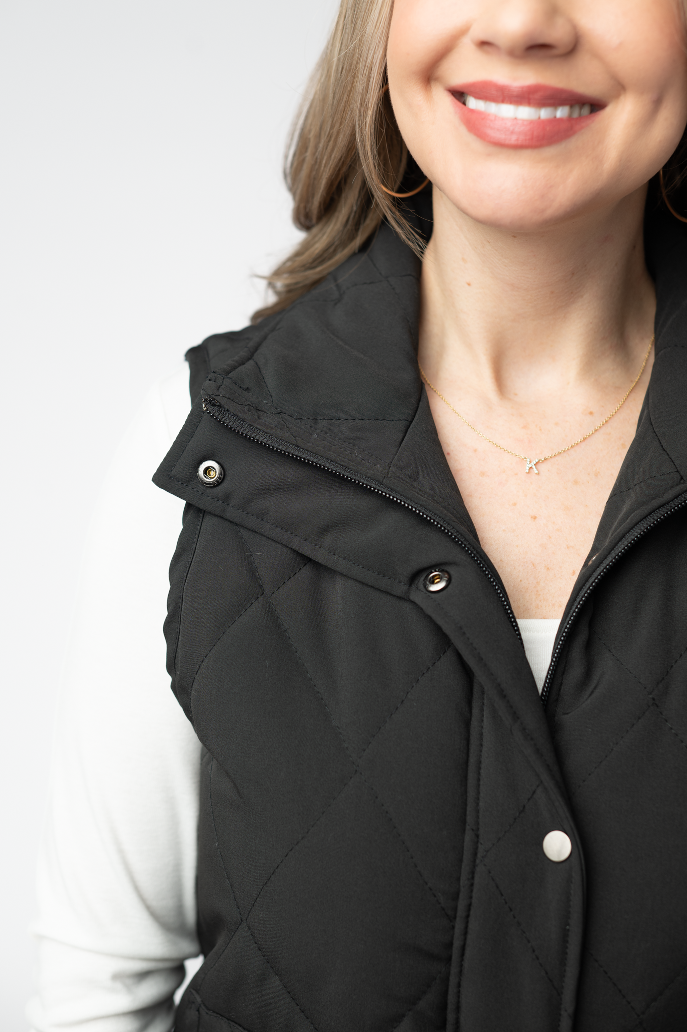 Michelle Mae Remy Zip Up Vest - Black