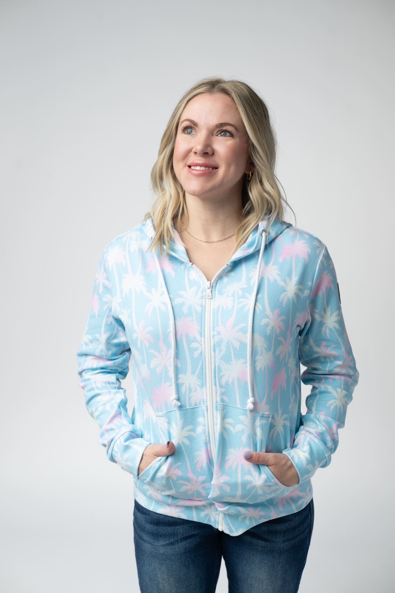 Michelle Mae Fullzip Hoodie - Aqua Palm