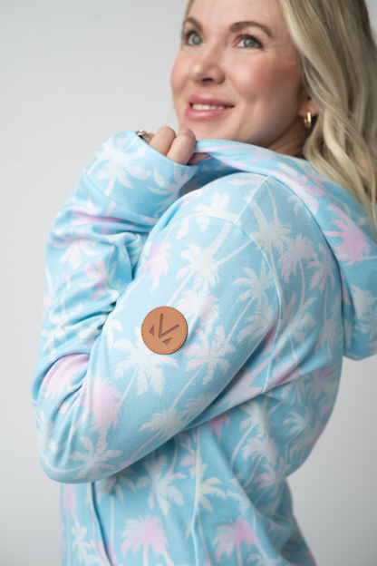 Michelle Mae Fullzip Hoodie - Aqua Palm