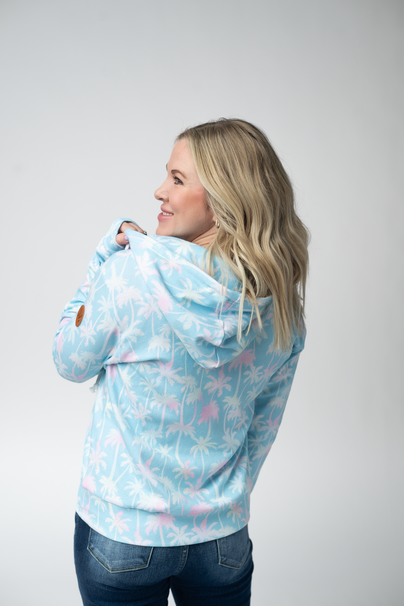 Michelle Mae Fullzip Hoodie - Aqua Palm