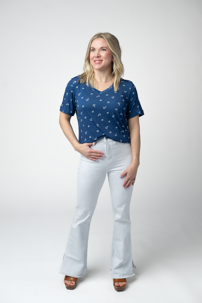 Michelle Mae Sophie Top - Nautical Navy