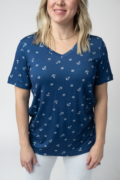 Michelle Mae Sophie Top - Nautical Navy