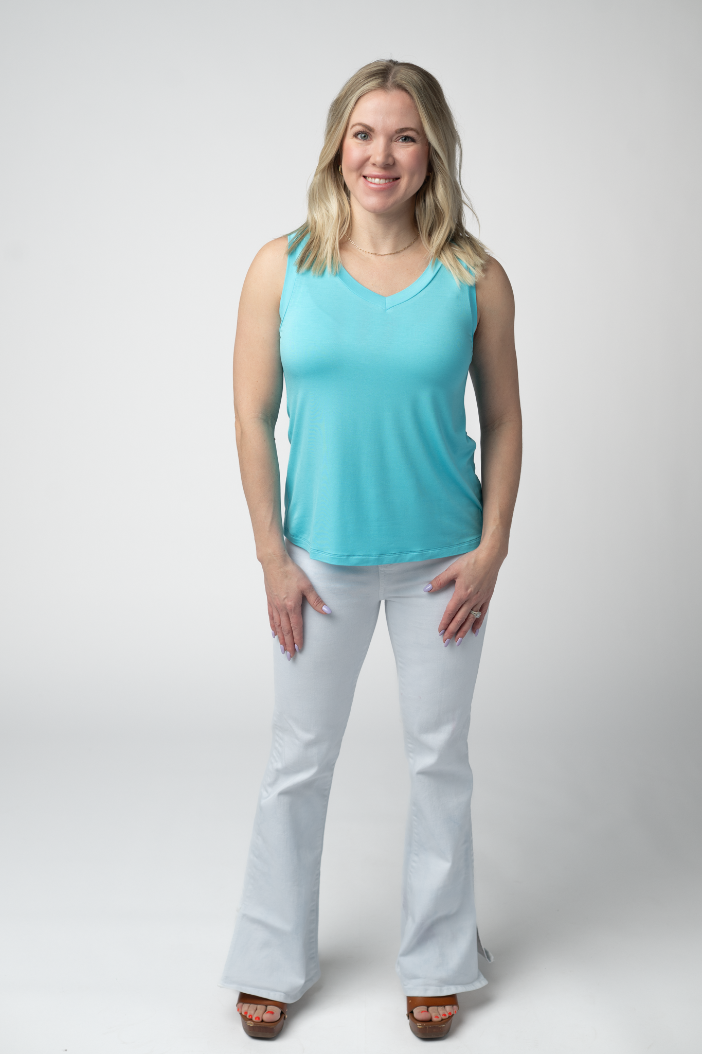 Michelle Mae Noelle Tank - Aqua