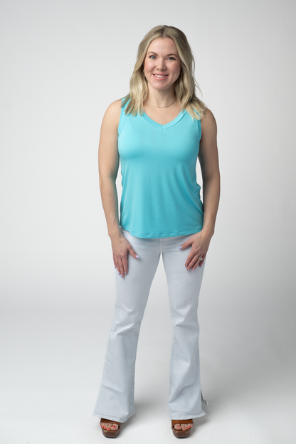 Michelle Mae Noelle Tank - Aqua