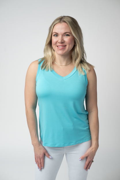 Michelle Mae Noelle Tank - Aqua