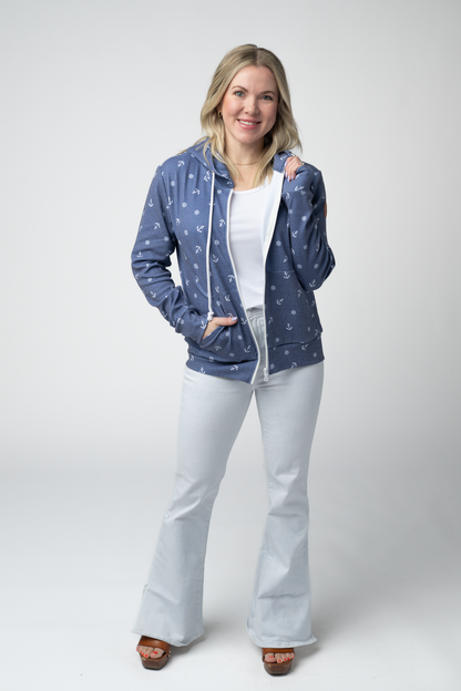 Michelle Mae Fullzip Hoodie - Nautical Navy