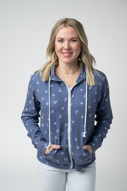 Michelle Mae Fullzip Hoodie - Nautical Navy