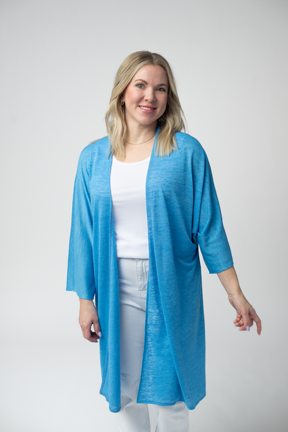 Michelle Mae Ellie Cover-Up Kimono - Light Blue