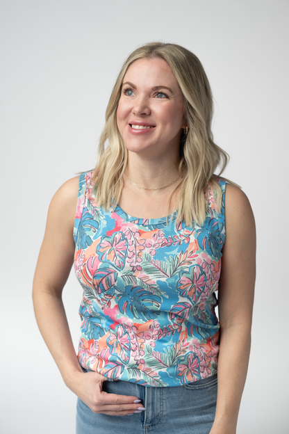 Michelle Mae Ava Tank - Tropical Palm