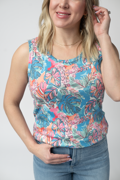 Michelle Mae Ava Tank - Tropical Palm