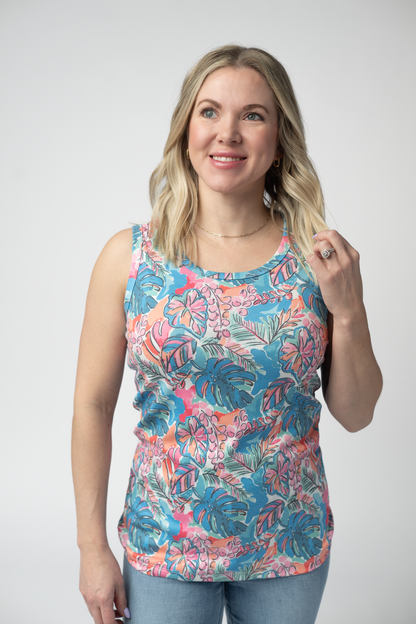 Michelle Mae Ava Tank - Tropical Palm