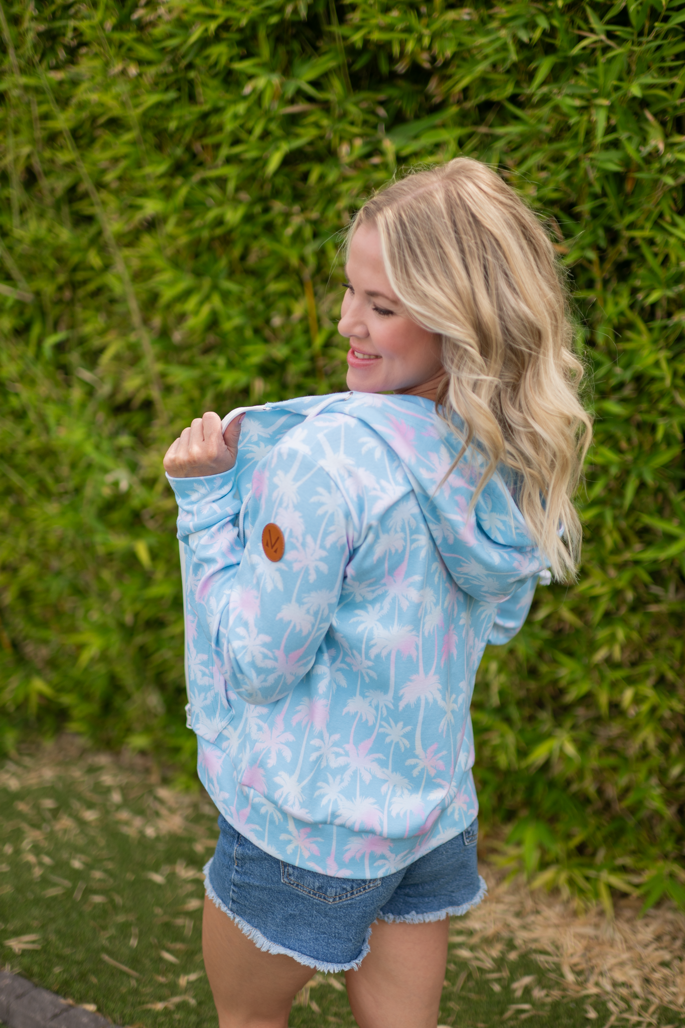 Michelle Mae Fullzip Hoodie - Aqua Palm