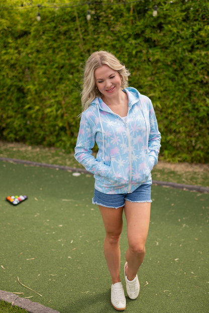 Michelle Mae Fullzip Hoodie - Aqua Palm