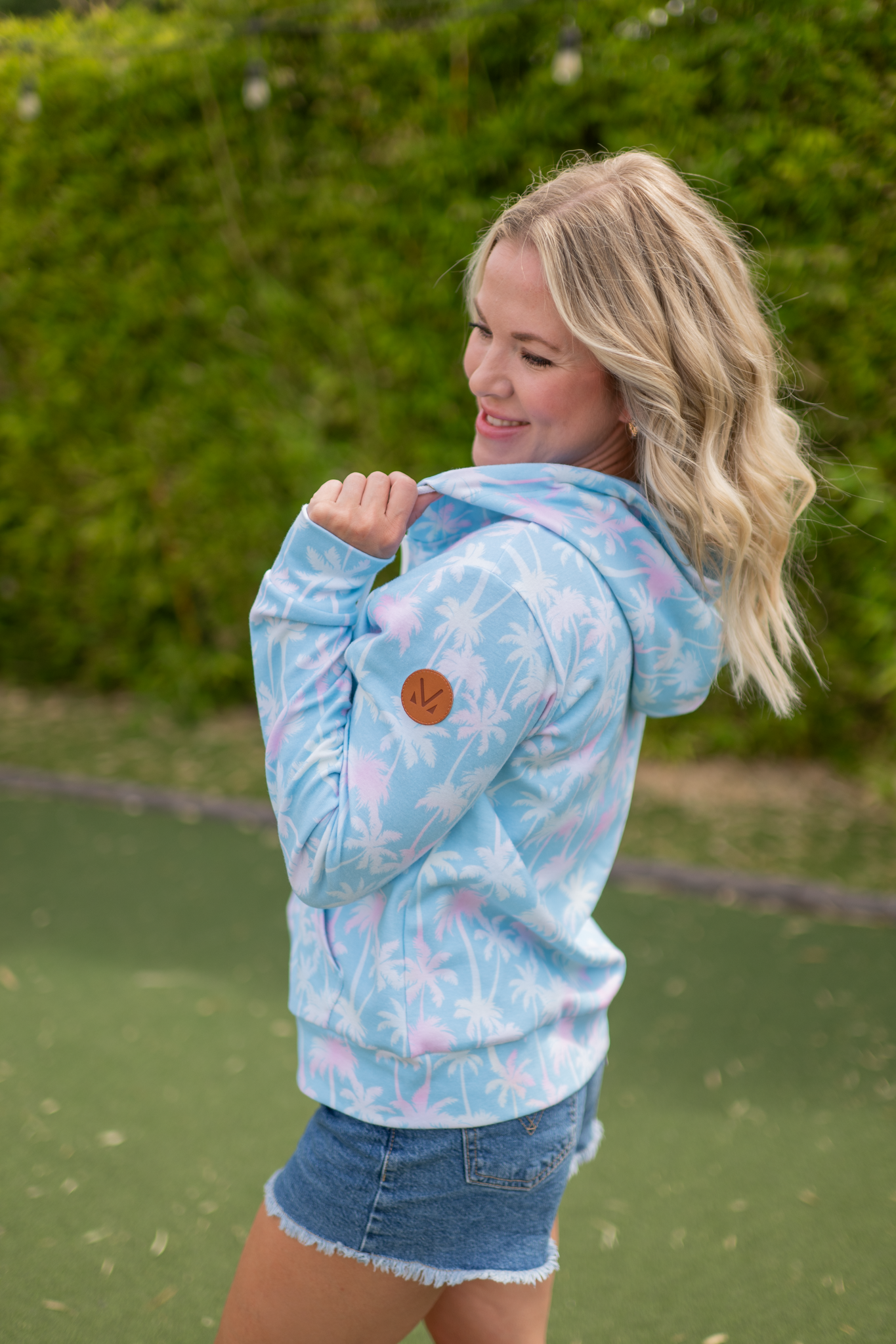 Michelle Mae Fullzip Hoodie - Aqua Palm